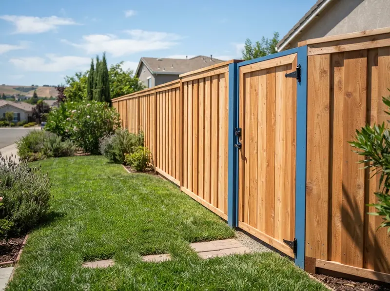 New wooden privacy fence installation New wooden privacy fence installation