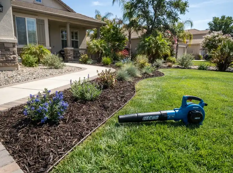 Fresh mulch and green lawn service Fresh mulch and green lawn service